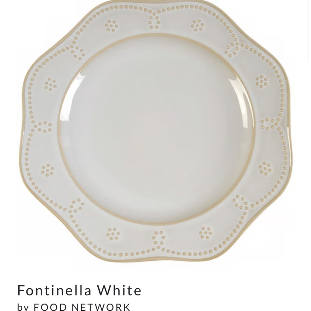 Food Network White Octagonal Dinnerware Plate
